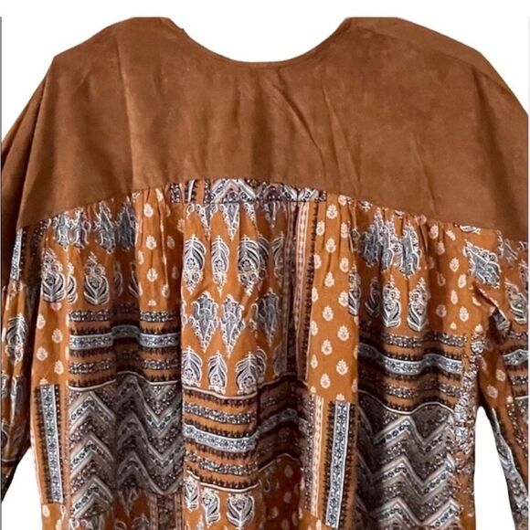 NEW Cotton Bleu Boho Lace Up Cotton Top - Picture 5 of 8